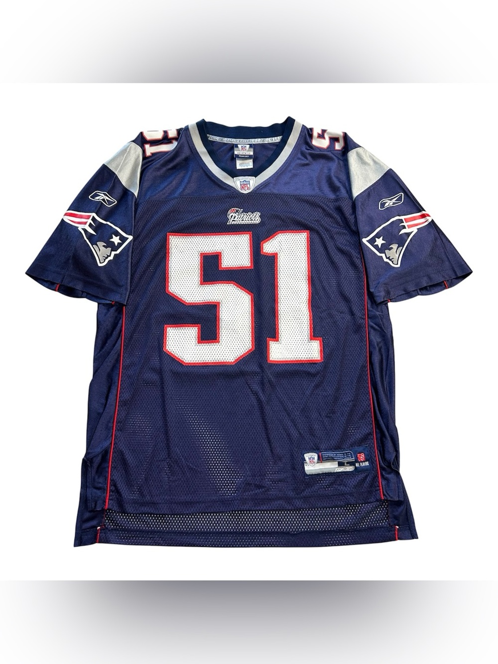 Vintage New England Patriots NFL Jerod Mayo #51 Reebok Men’s Jersey Home Navy L